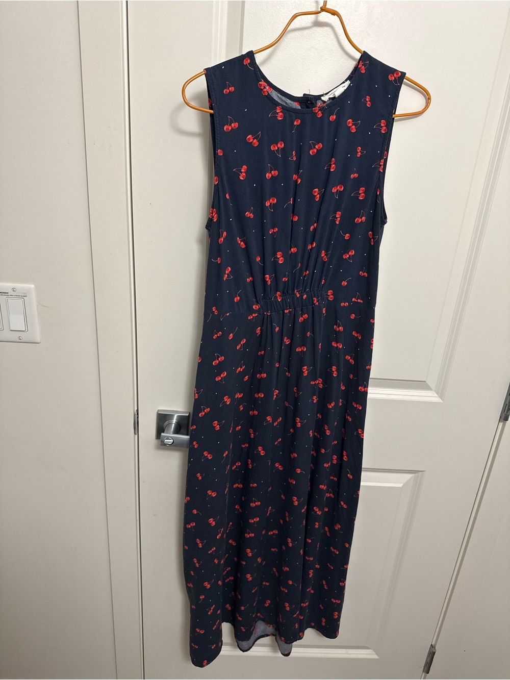 beachlunchlounge Cherry Print Navy Dress in size S